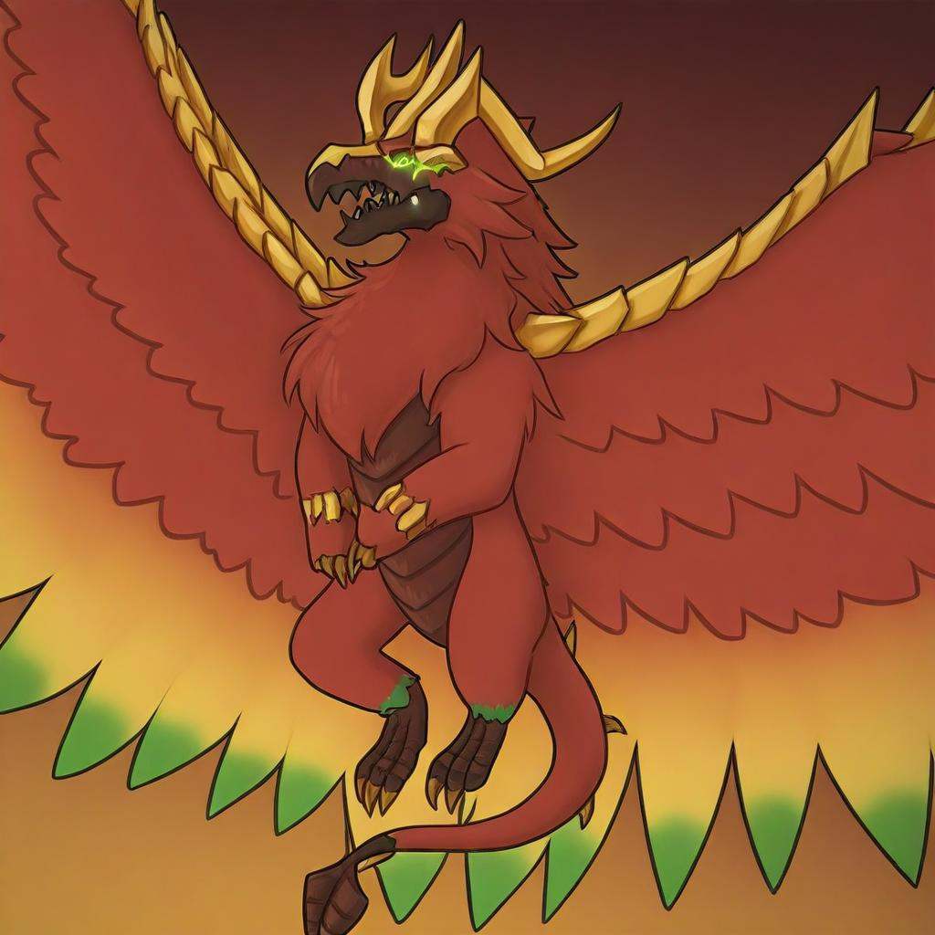 Yharon,  golden horns,  tail on Tensor.Art