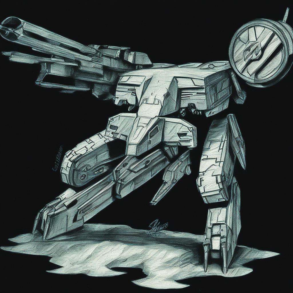 explosion,  mechanical legs,  railgun on Tensor.Art