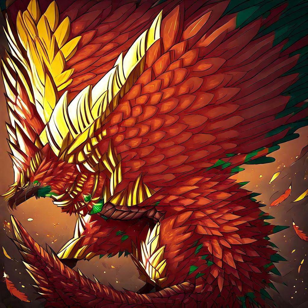 Yharon,  golden horns,  tail on Tensor.Art