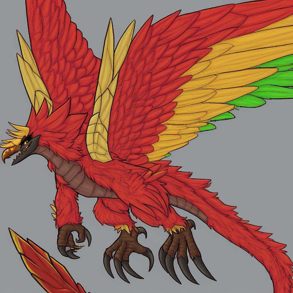 Yharon,  golden horns,  tail on Tensor.Art
