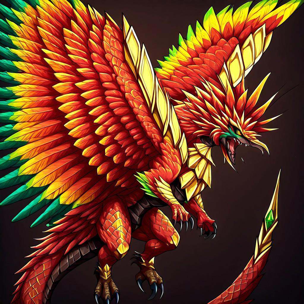 Yharon,  golden horns,  tail on Tensor.Art