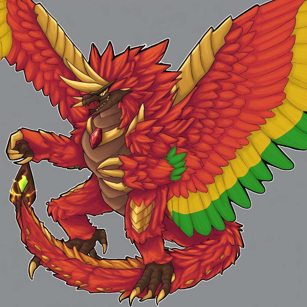 Yharon,  golden horns,  tail on Tensor.Art