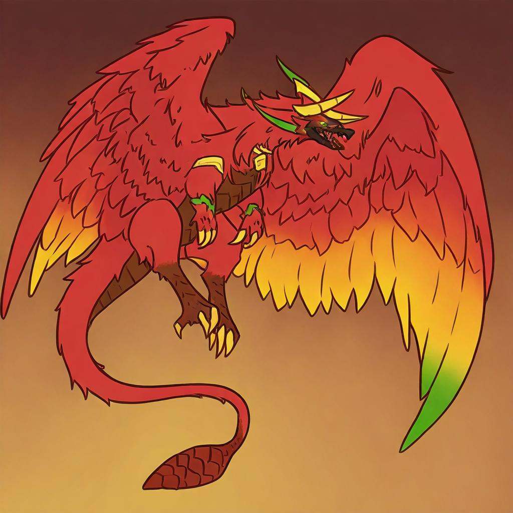 Yharon,  golden horns,  tail on Tensor.Art