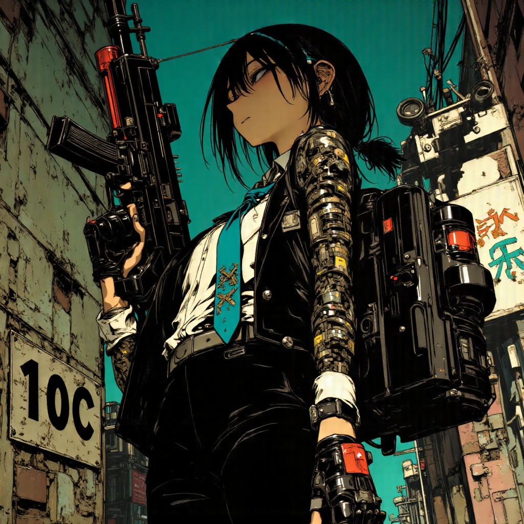 (Ultra-detailed digital art masterpiece,  retro 90s aesthetic,  inspired by Yoshiaki Kawajiri on Tensor.Art