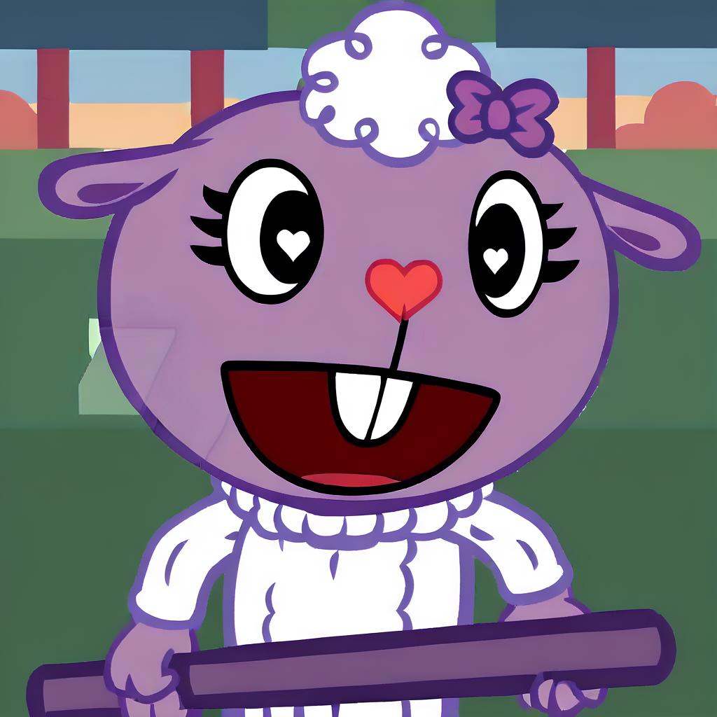 purple skin,  holding,  buck teeth on Tensor.Art