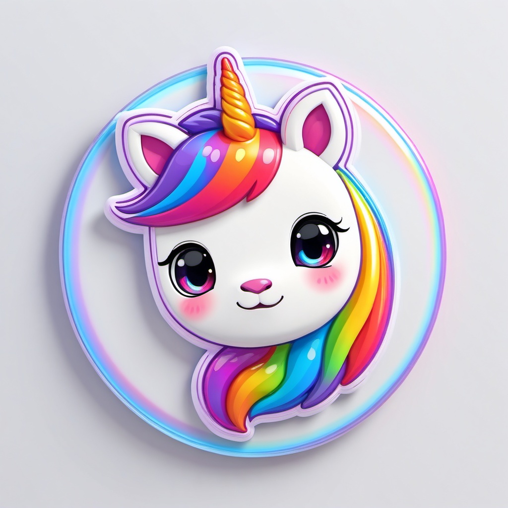 one chibi avatar cute unicorn,  flat 3d,  colorful on Tensor.Art