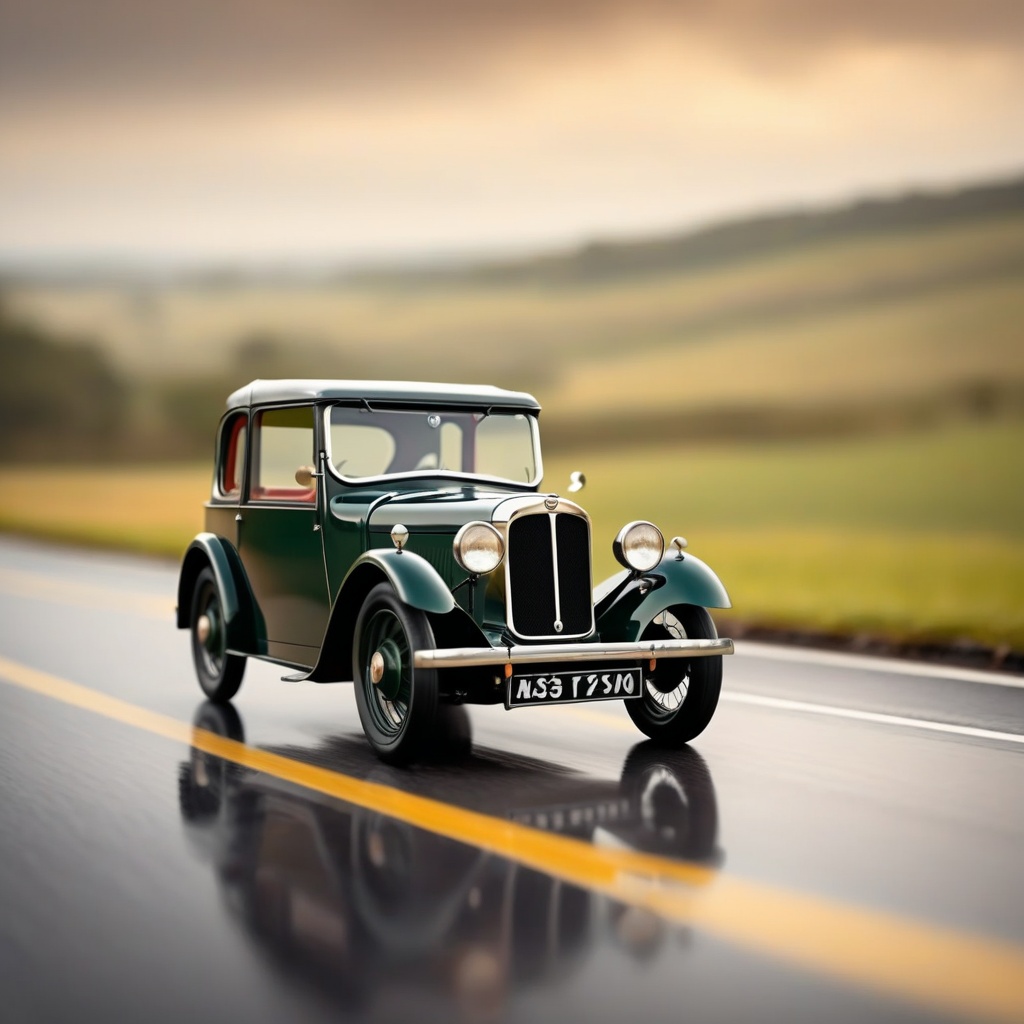 Billy's Vintage Car,  classy Austin Seven car,  motion blur on Tensor.Art