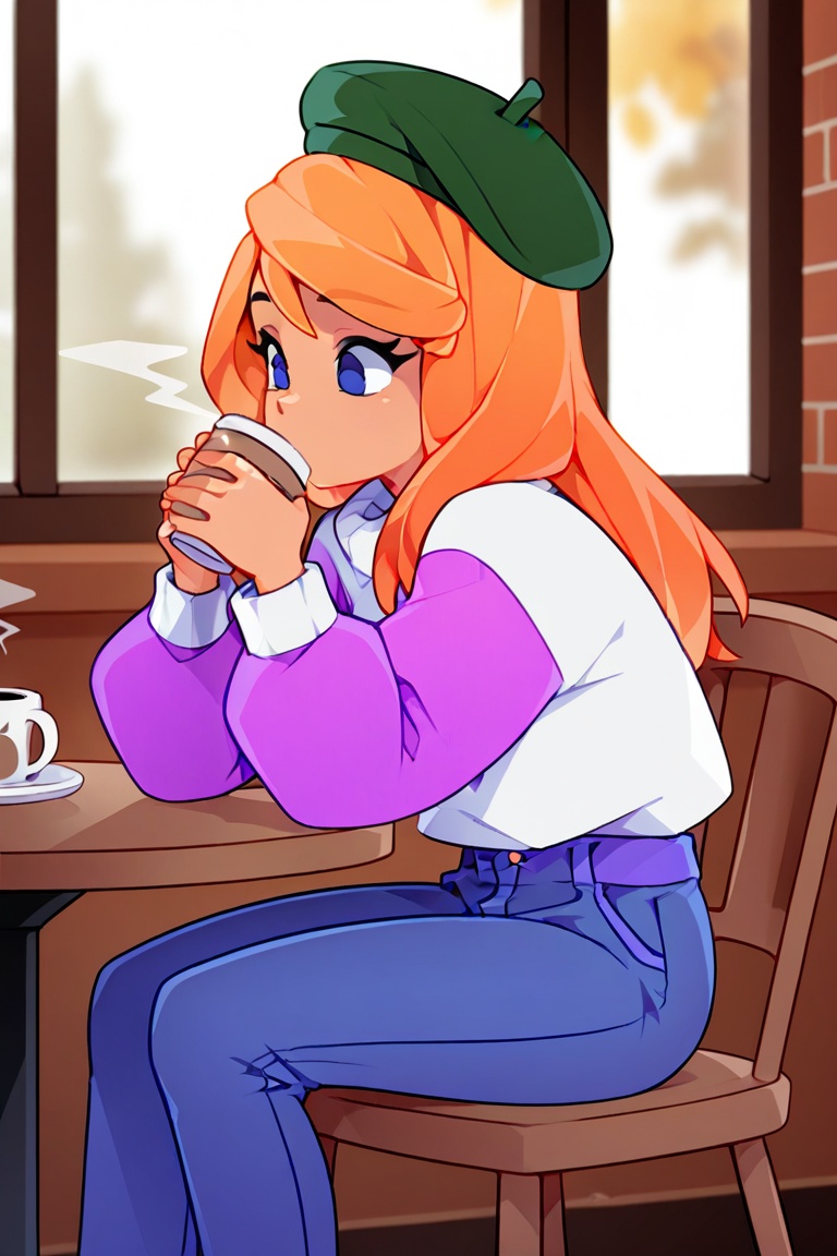 cafe,  solo,  1girl on Tensor.Art