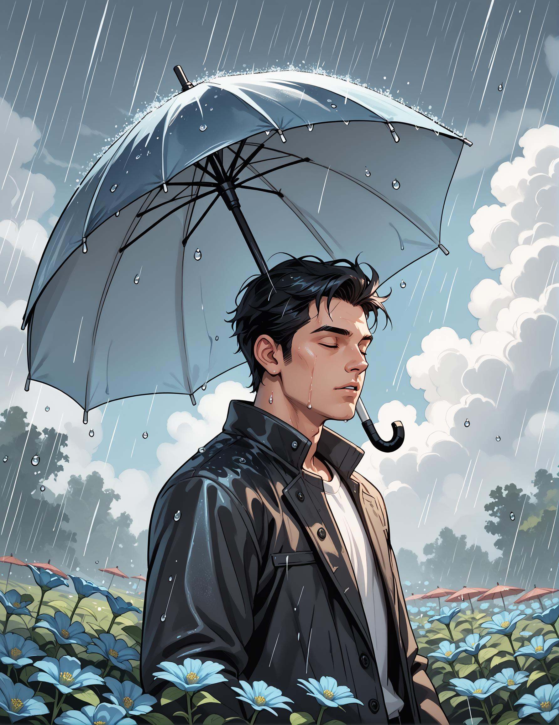 PonyXLV6_Scores,  rain,  1boy on Tensor.Art