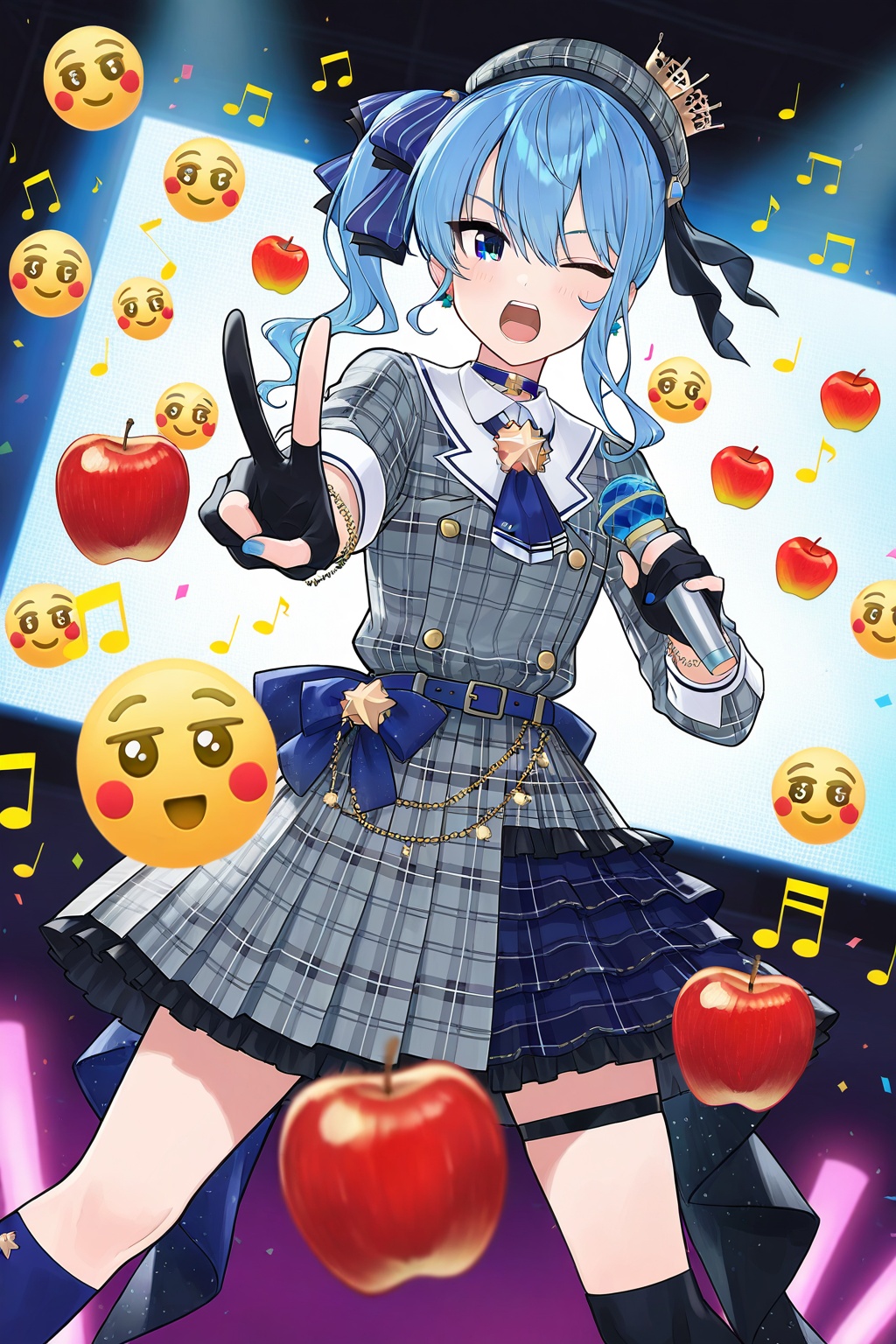 Apple Emoji ((Beamed Pair Of Quarter Note,  Beamed Pair Of Eighth Notes,  Beamed Pair Of Sixteenth Note):1.4) on Tensor.Art