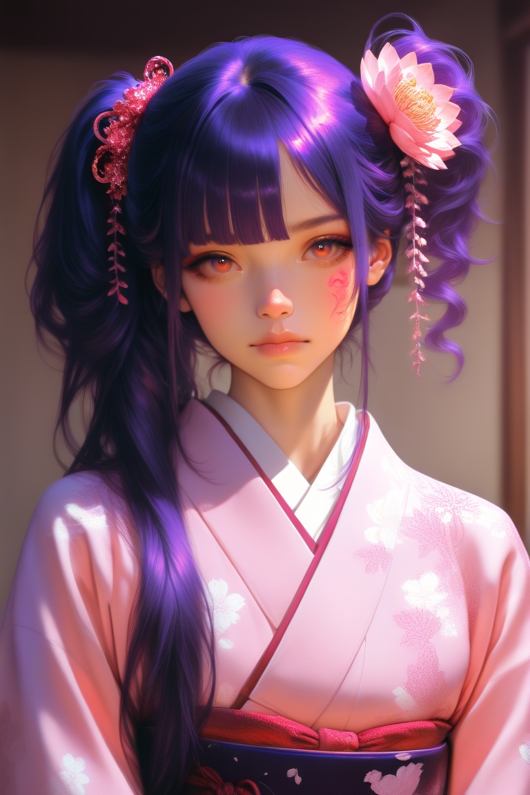 1girl,  solo,  purple hair on Tensor.Art