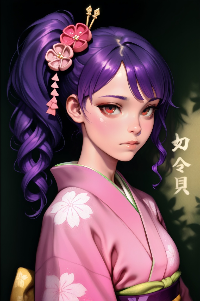 1girl,  solo,  purple hair on Tensor.Art