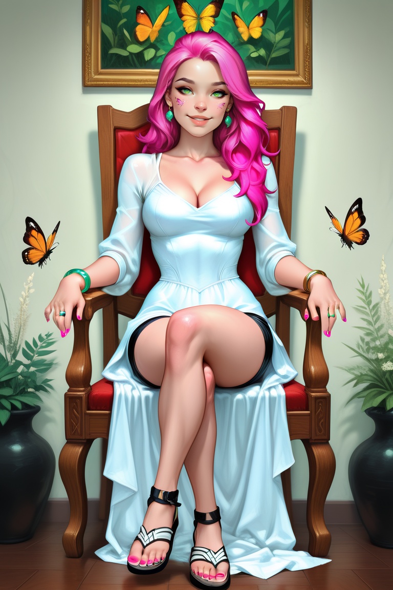 1girl,  breasts,  pink hair on Tensor.Art
