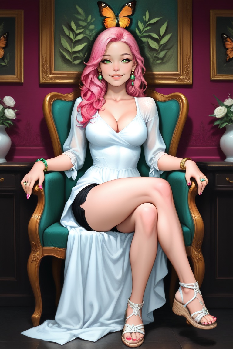 1girl,  breasts,  pink hair on Tensor.Art
