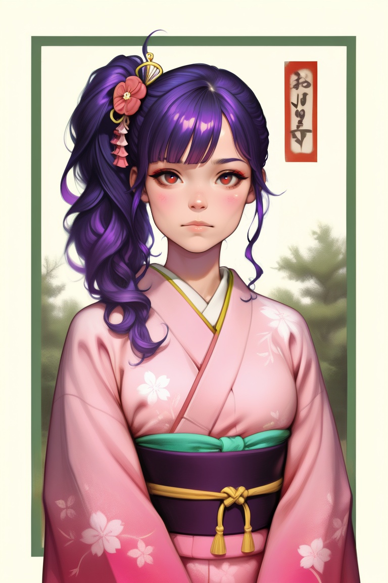 1girl,  solo,  purple hair on Tensor.Art