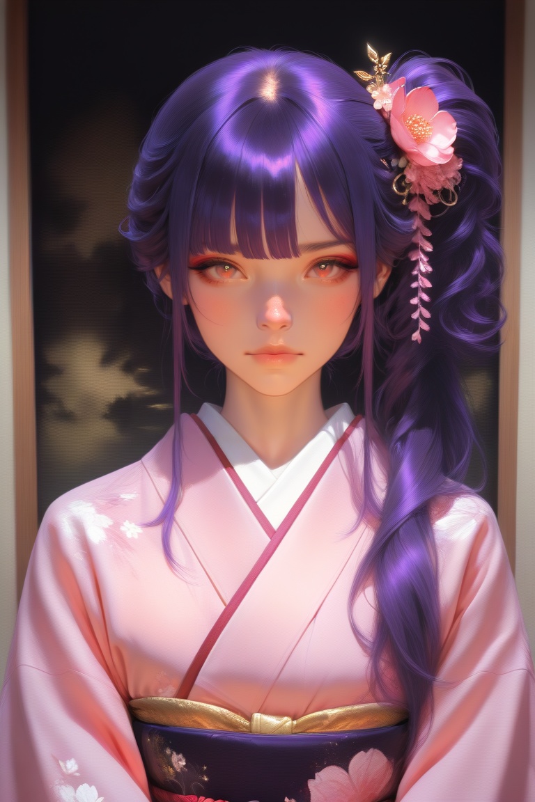 1girl,  solo,  purple hair on Tensor.Art