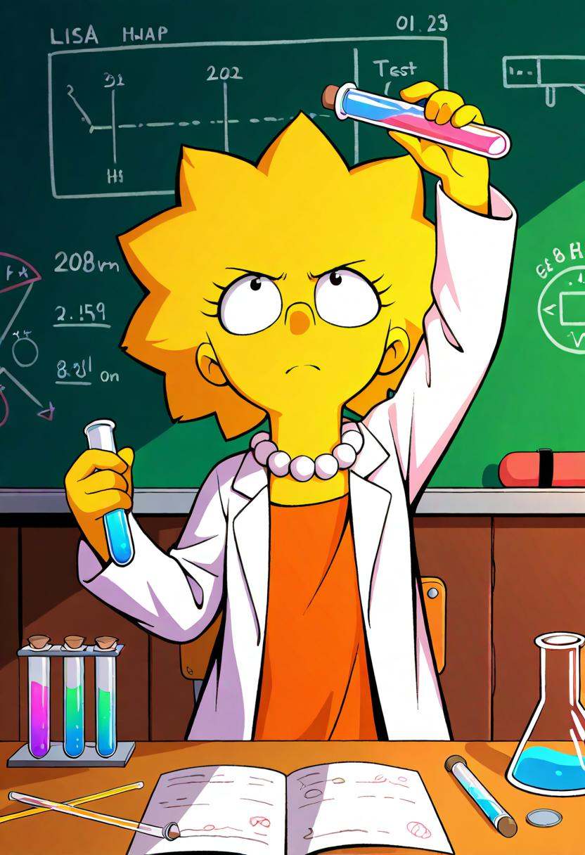 1girl,  lisa simpson,  pearl necklace on Tensor.Art