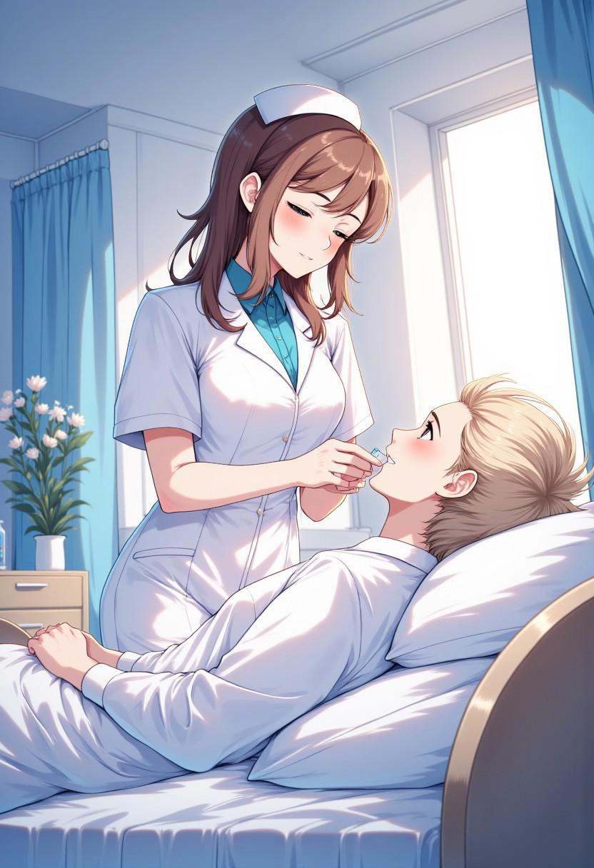 1girl,  A compassionate nurse,  clad in a crisp white uniform on Tensor.Art