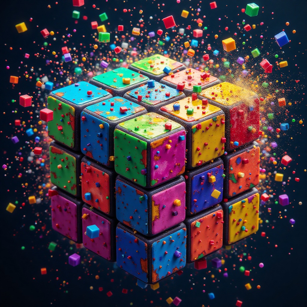 Colorful third-level magic cube on Tensor.Art