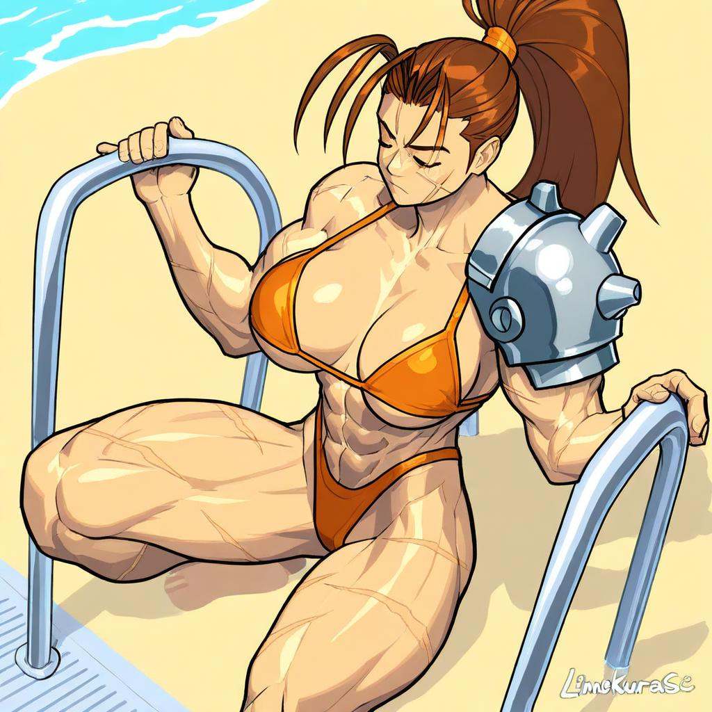 LinnKurosawaST,  swimsuit,  scar on Tensor.Art