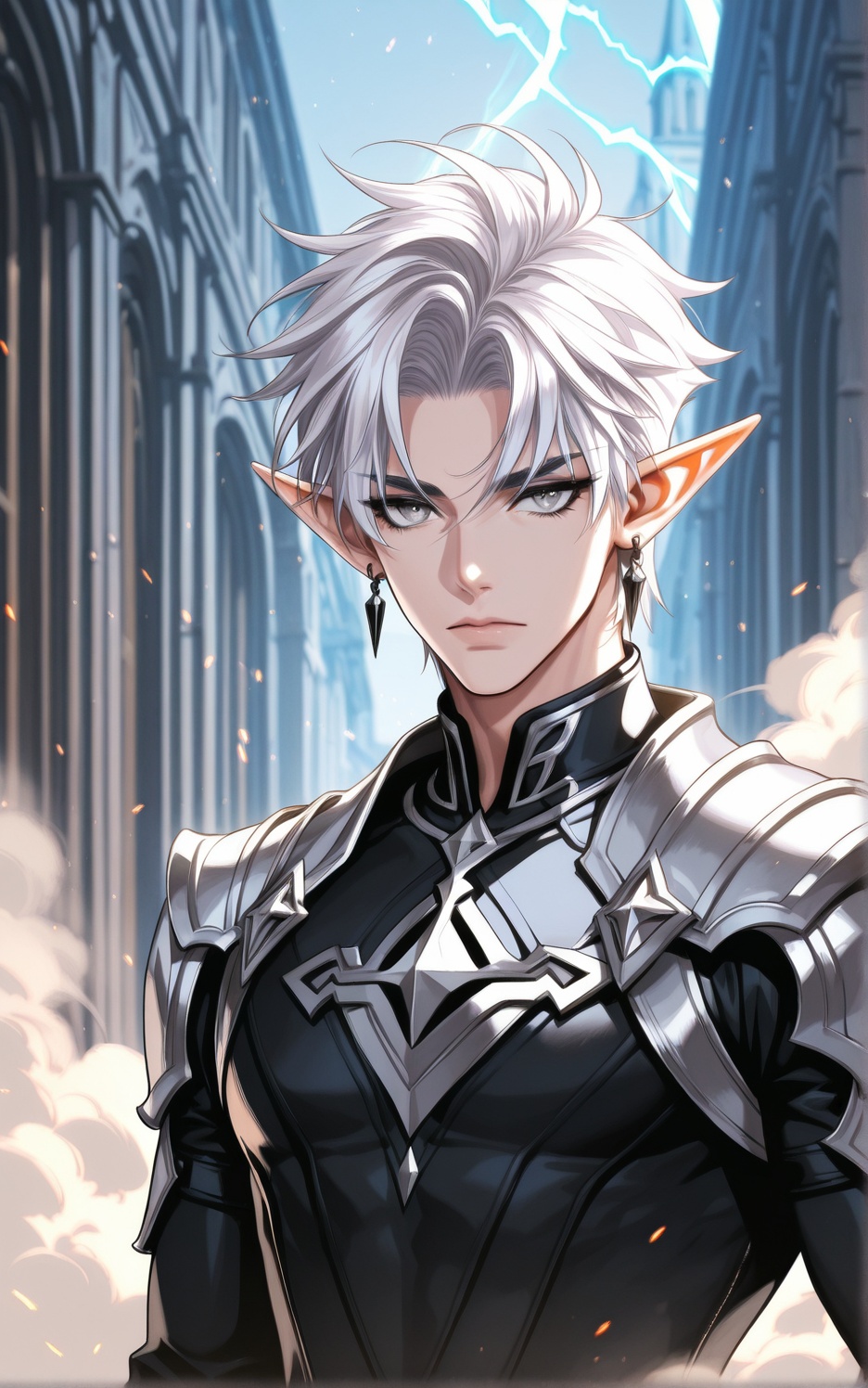 solo,  looking at viewer,  short hair on Tensor.Art