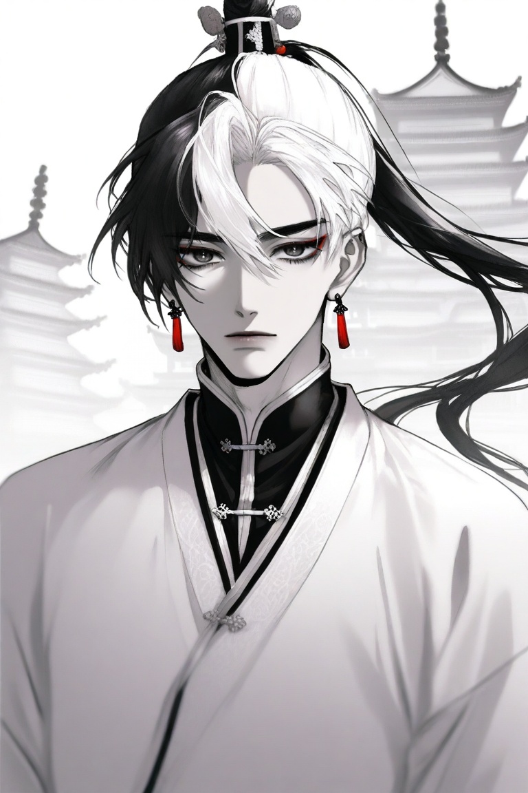 men,  solo,  long hair on Tensor.Art