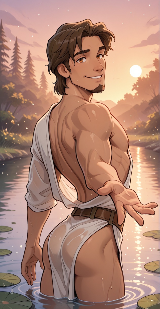 dynamic pose,  manly,  toned male on Tensor.Art