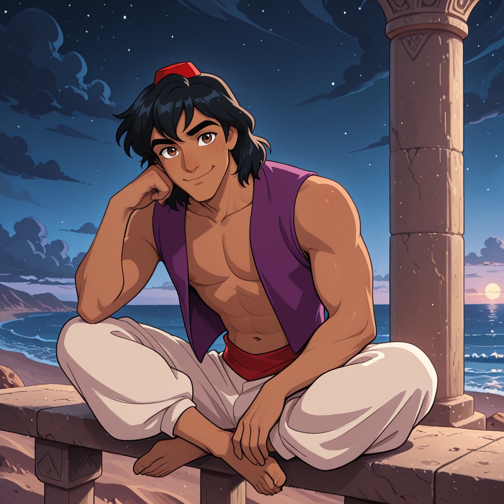 dynamic pose,  manly,  toned male on Tensor.Art