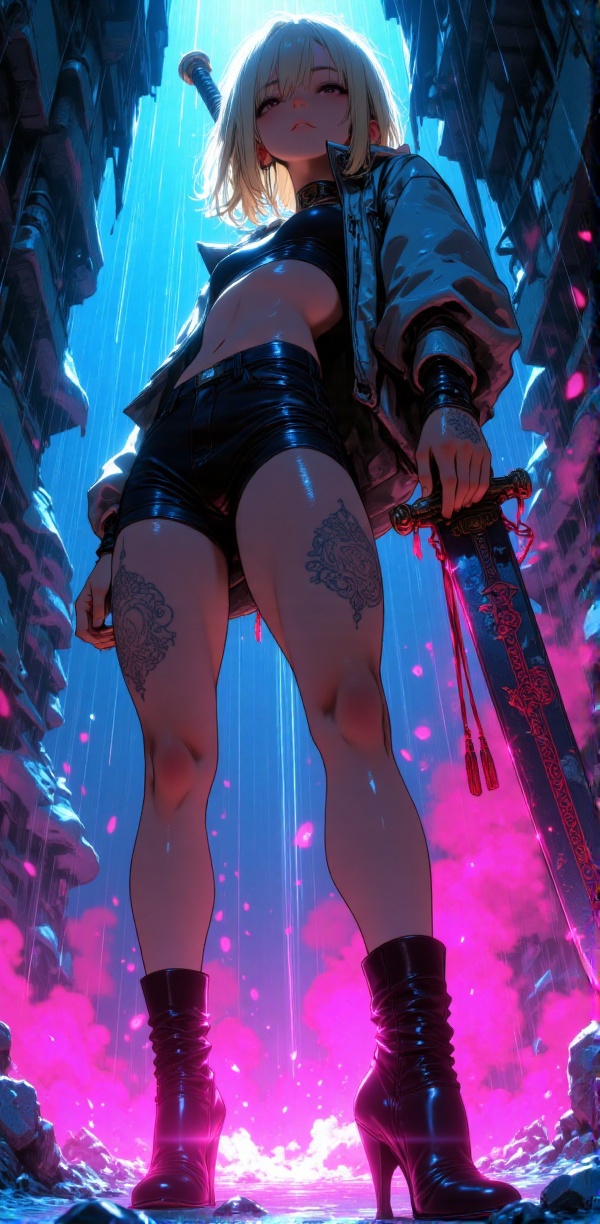 (Ultra-detailed digital art masterpiece,  retro 90s aesthetic,  inspired by Yoshiaki Kawajiri on Tensor.Art