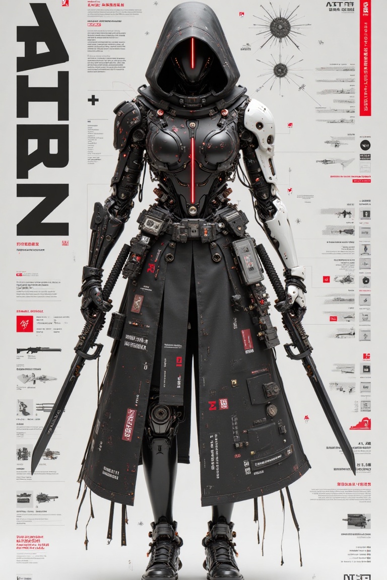 A towering biomechanical sentinel stands in the heart of a speculative future,  its silhouette commanding and mythic benea...