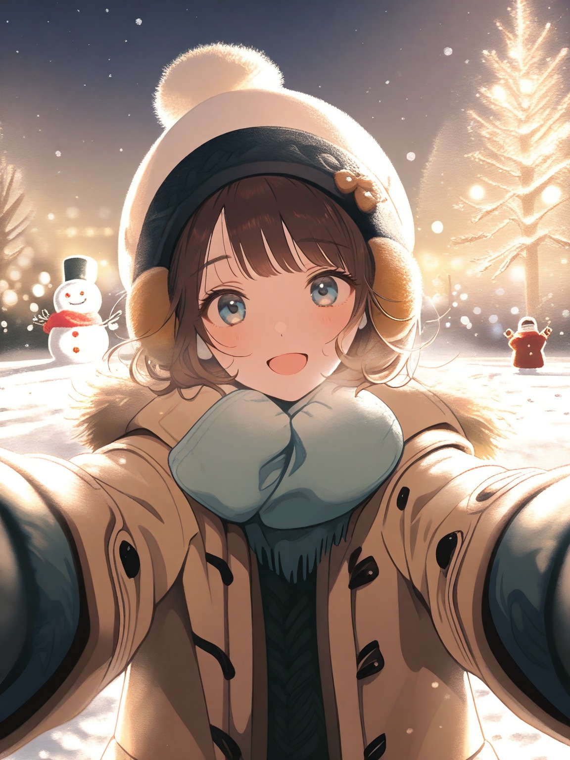 1girl,  rainbow valley,  snow-covered scene on Tensor.Art
