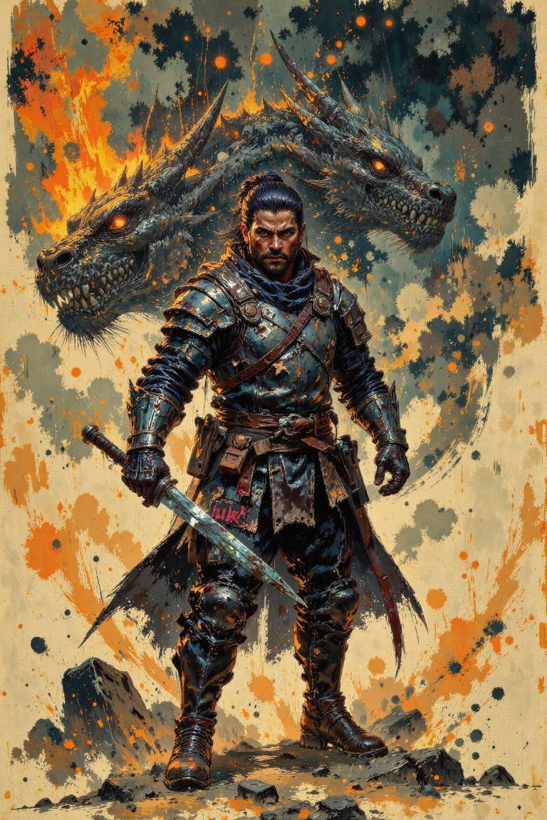 Man,  warrior,  medieval armor on Tensor.Art