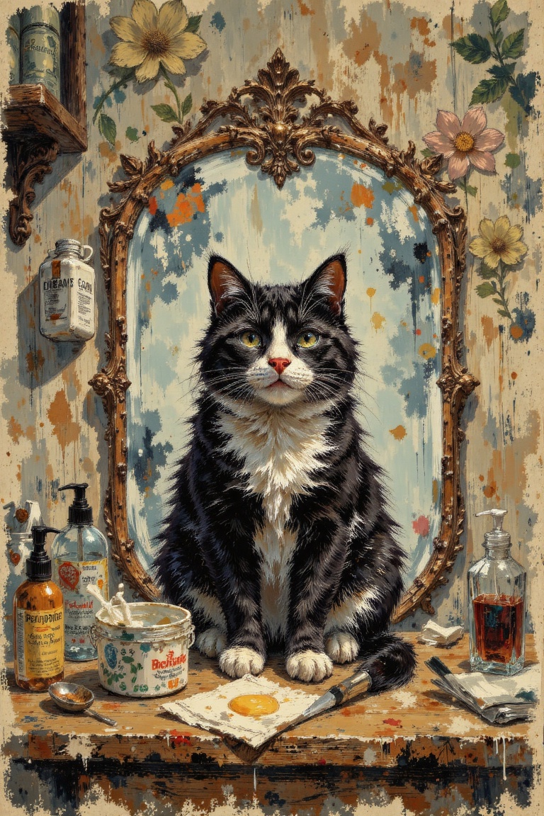 Chubby cat,  skincare,  room on Tensor.Art