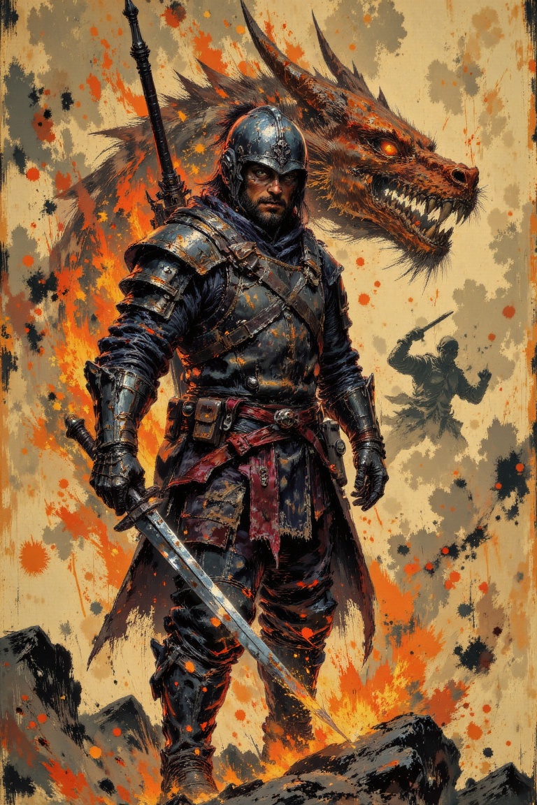 Man,  warrior,  medieval armor on Tensor.Art
