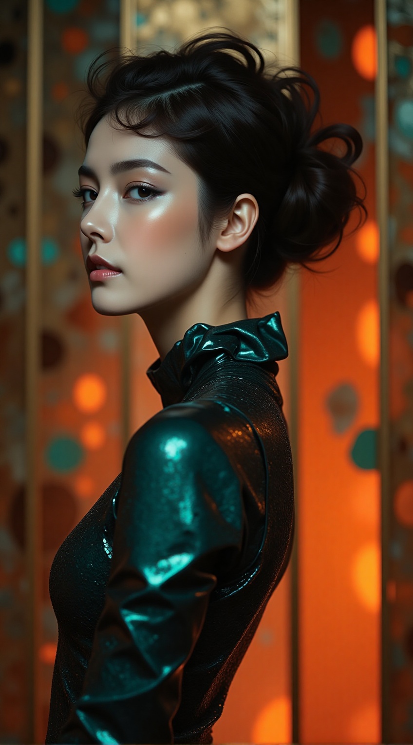 avant-garde fashion portrait,  ethereal female model,  20yo on Tensor.Art