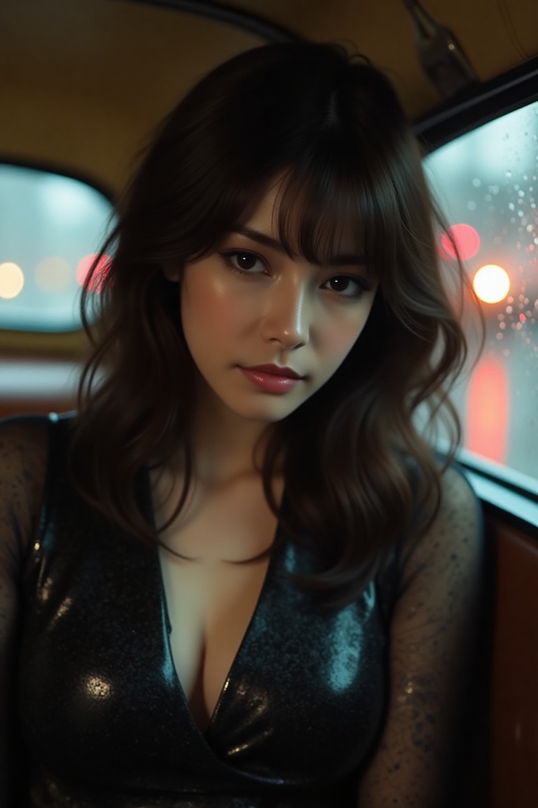 20-year-old woman,  femme fatale,  black wavy hair on Tensor.Art