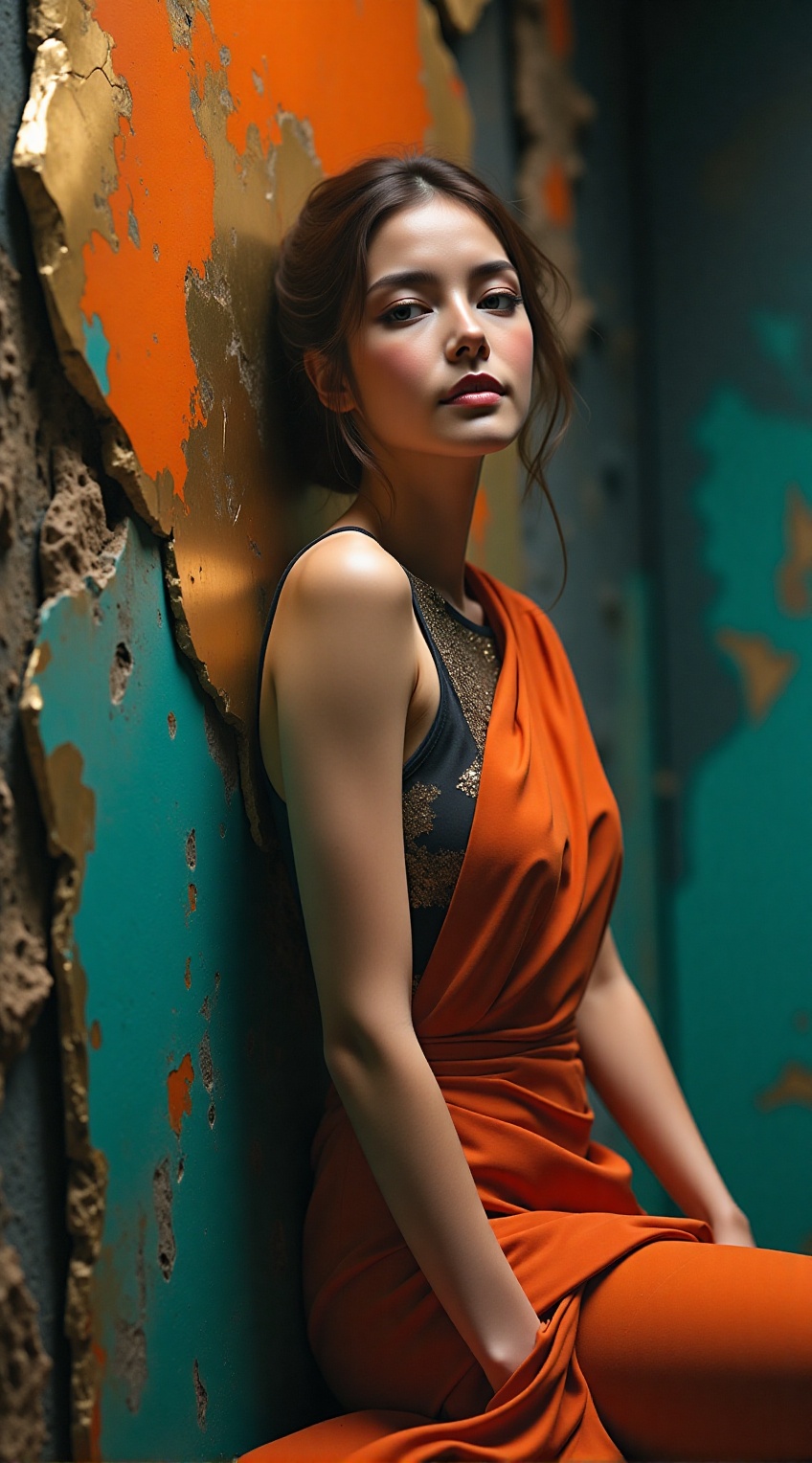 avant-garde fashion portrait,  ethereal female model,  20yo on Tensor.Art