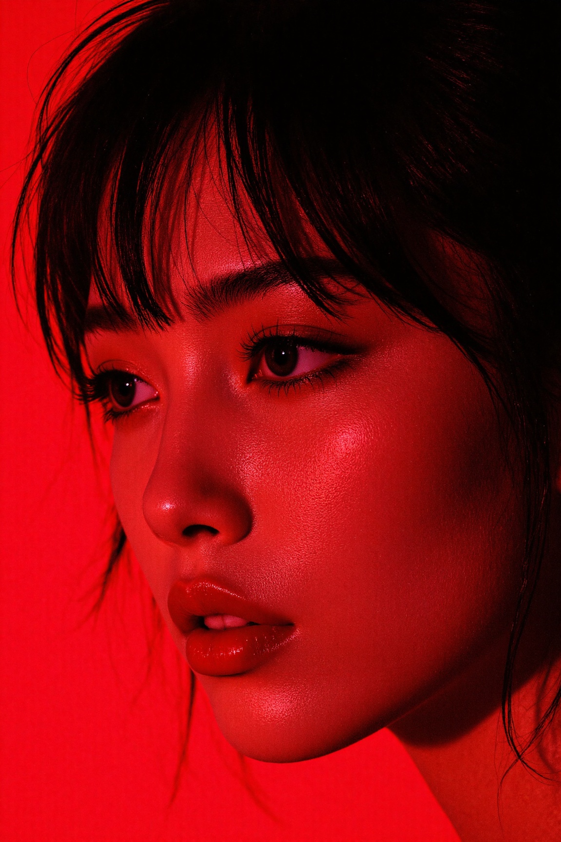 Rendered in striking pop-art style with bold halftone textures and a limited colour palette of black and red,  this extrem...