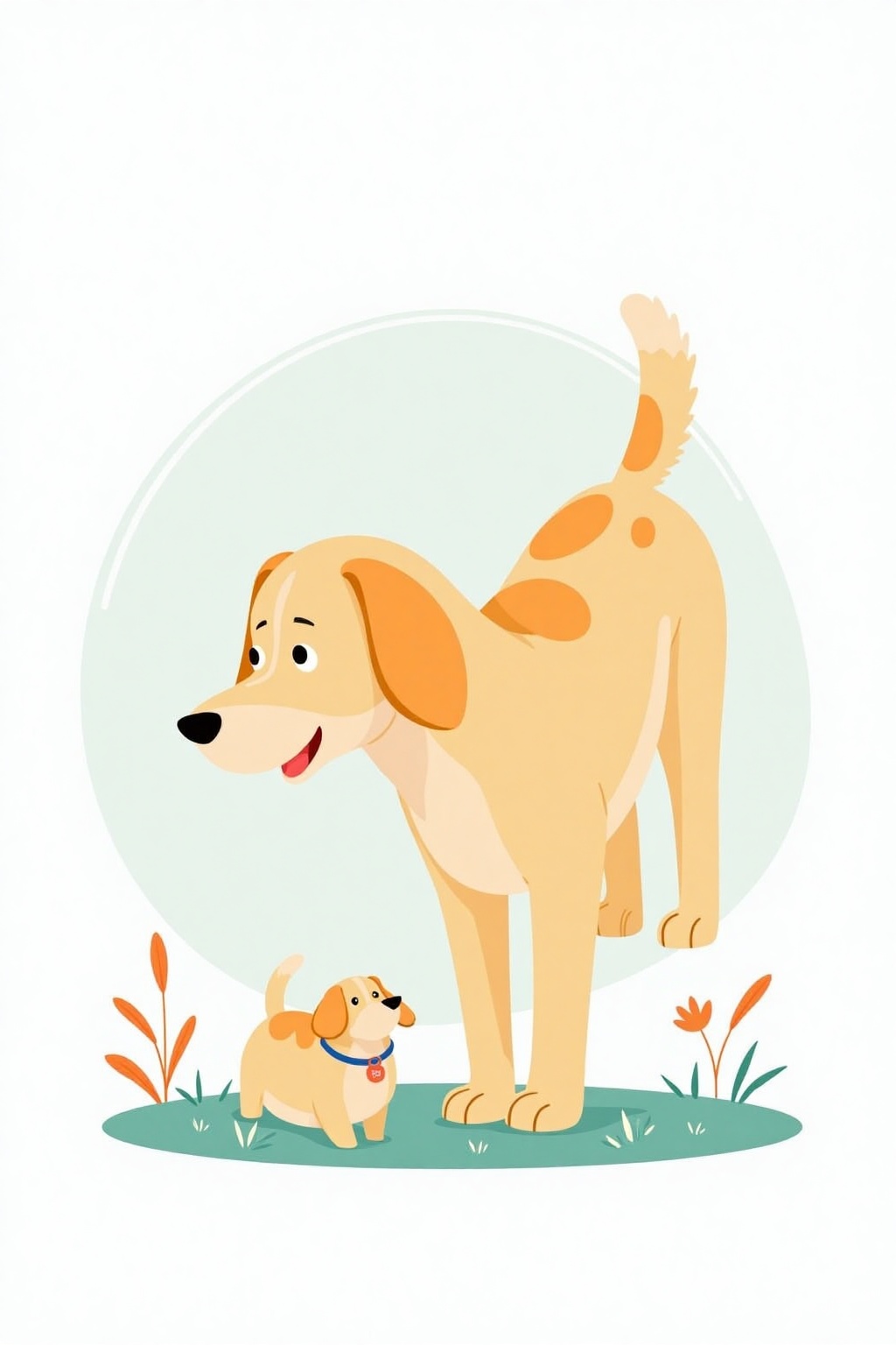 Flat Illustration Easy Tone,  1dog on Tensor.Art