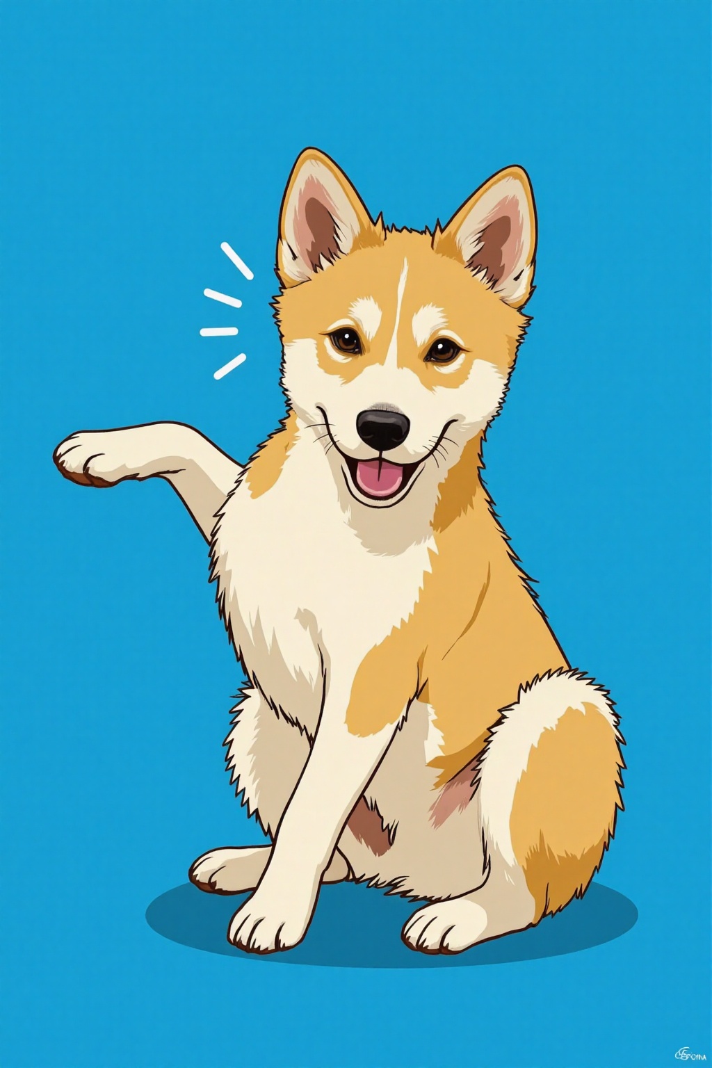 Simple stroke illustration art design with flat and cute style,  1dog on Tensor.Art