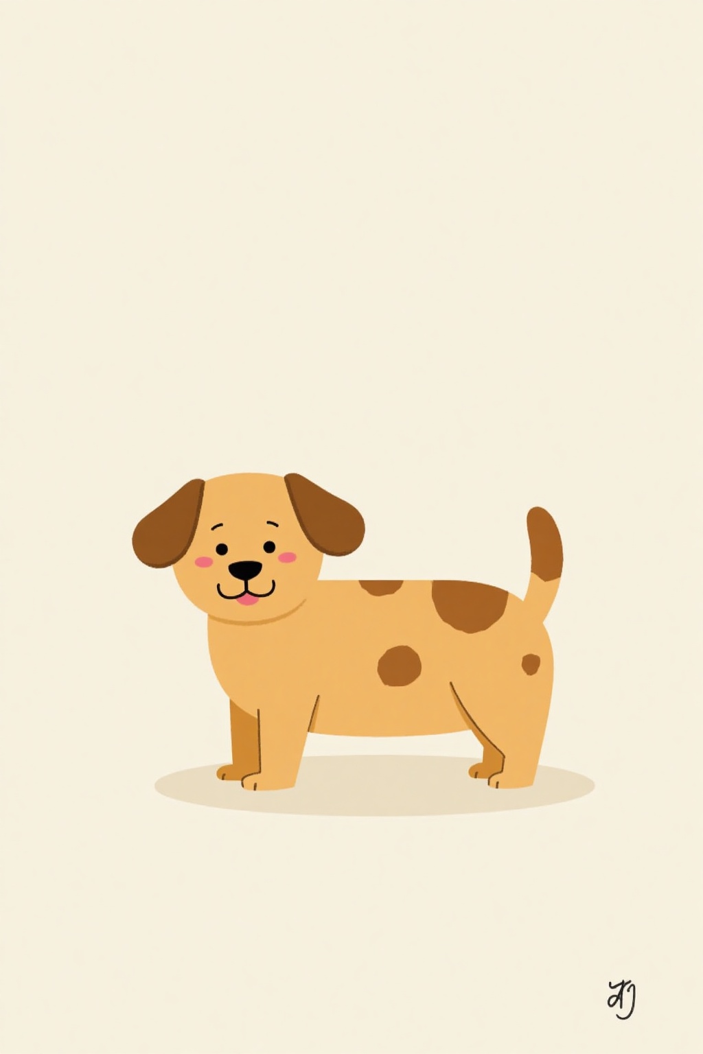 Flat Illustration Easy Tone,  1dog on Tensor.Art