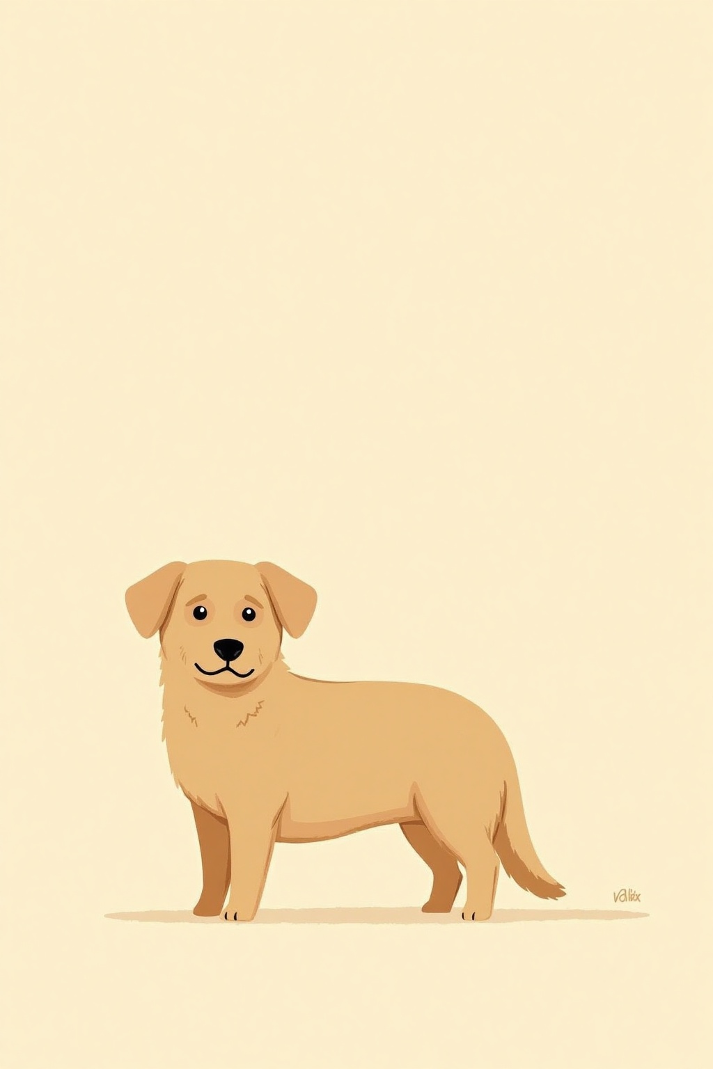 Flat Illustration Easy Tone,  1dog on Tensor.Art