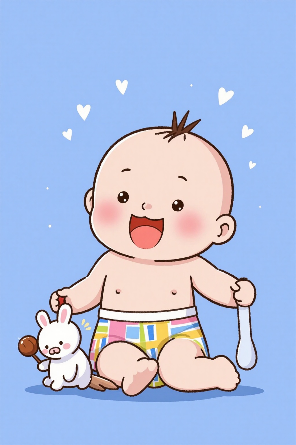 Simple stroke illustration art design with flat and cute style,  1baby on Tensor.Art