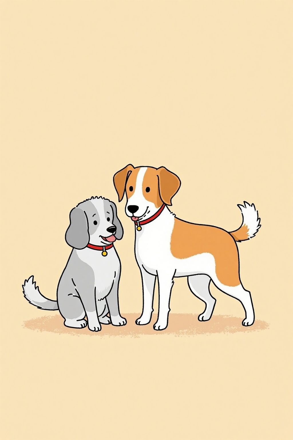 Flat Illustration Easy Tone,  1dog on Tensor.Art