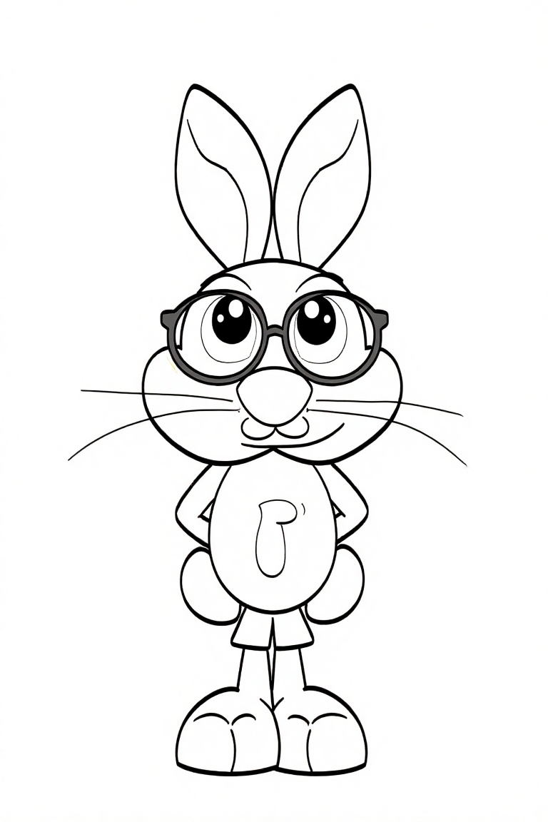 cute_funny [rabbit with glasses],  cartoon pose,  full body on Tensor.Art