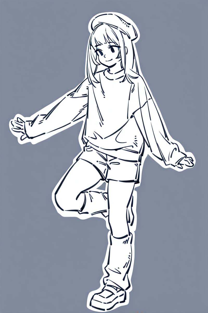 sktchst,  1girl,  solo on Tensor.Art