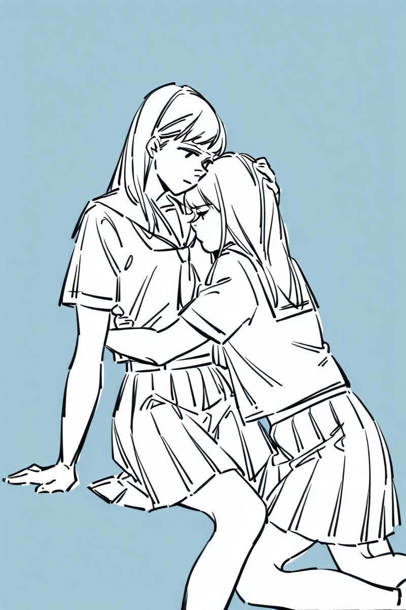 sktchst,  multiple girls,  2girls on Tensor.Art
