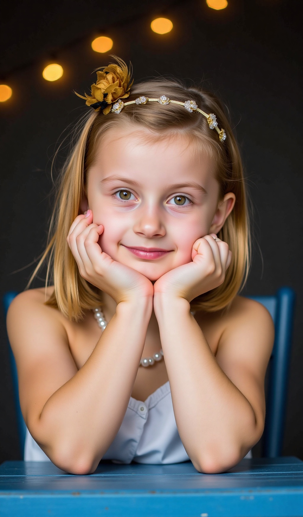 high quality award winning photo of Little eight-year-old female child model,  BlrVikaDW,  cute face on Tensor.Art