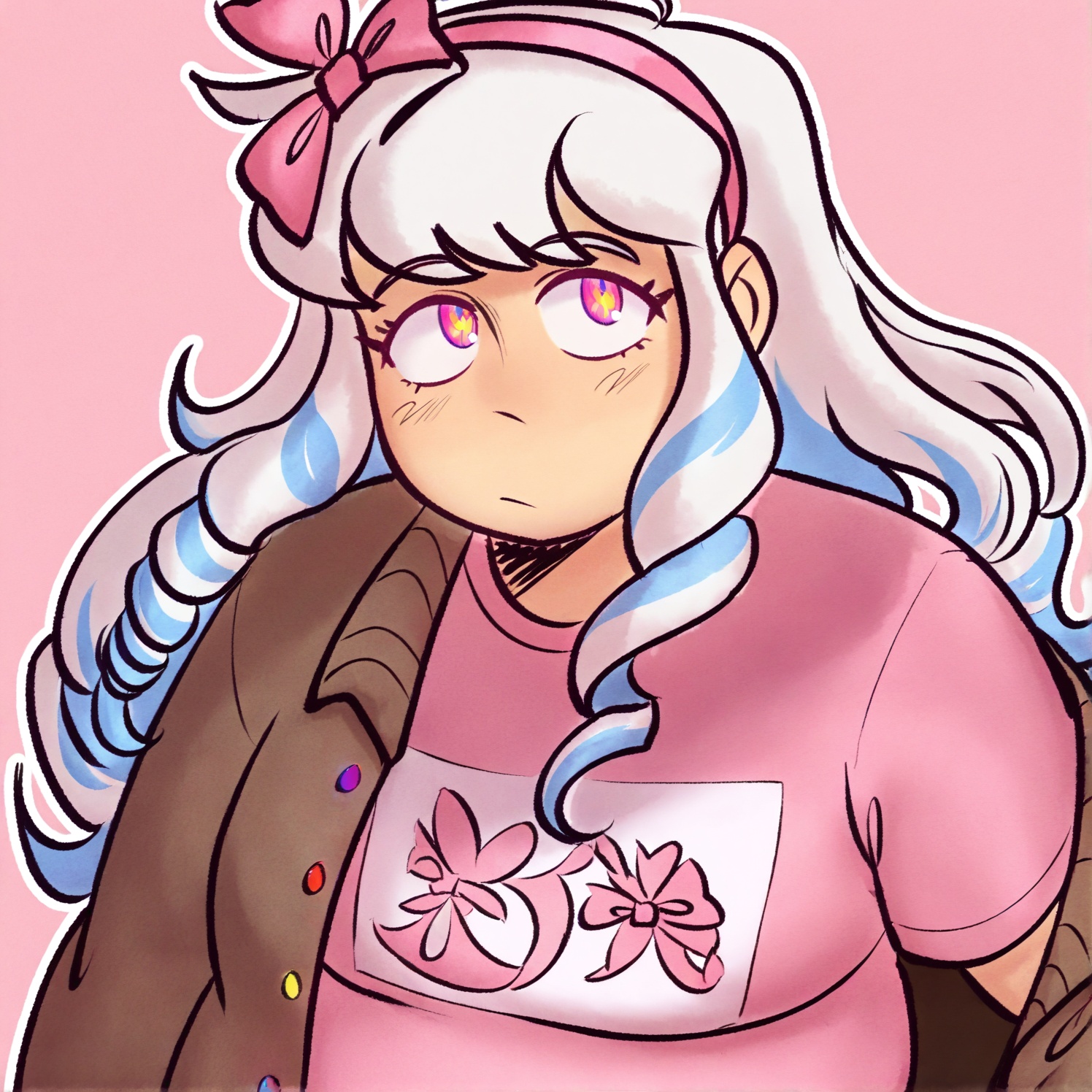 fat,  multicolored eyes,  pink eyes on Tensor.Art