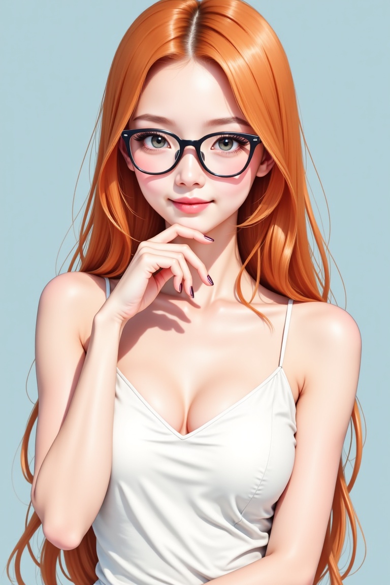 A solo,  ultra-detailed illustration of a beautiful girl with a cute yet elegant presence. Her long,  straight on Tensor.Art